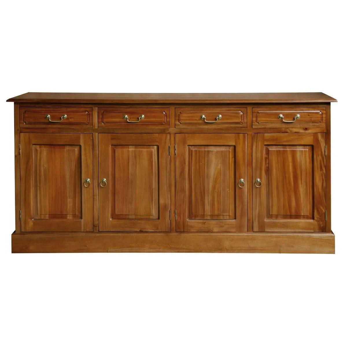 Tasmania Solid Mahogany 4 Door 4 Drawer Buffet / Sideboard in Light Pecan - Chocolate Wood