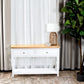 CHRISTA HAMPTON SOLID ACACIA 2-DRAWER CONSOLE TABLE HALL TABLE LIGHT OAK/WHITE - MyChocolateWood