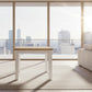 CHRISTA HAMPTON SOLID ACACIA SQUARE DINING TABLE 100CM LIGHT OAK TOP WHITE BASE - MyChocolateWood