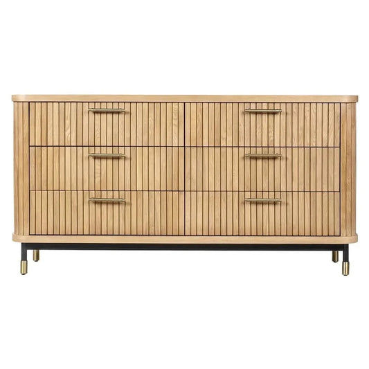 PEMBROKE OAK TIMBER 6-DRAWER CHEST OF DRAWERS NATURAL - MyChocolateWood