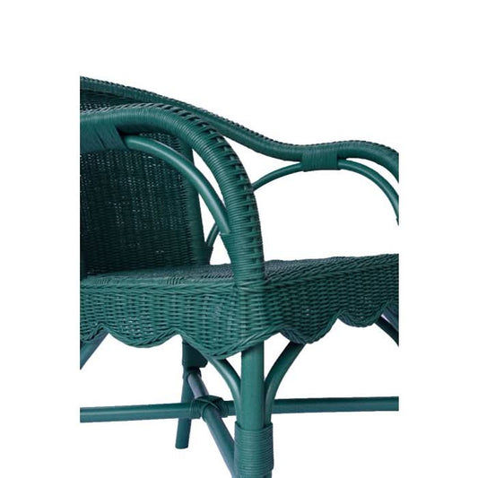 WENGLOR FOREST GREEN RATTAN ARMCHAIR ACCENT CHAIR/ LOUNGE CHAIR - MyChocolateWood