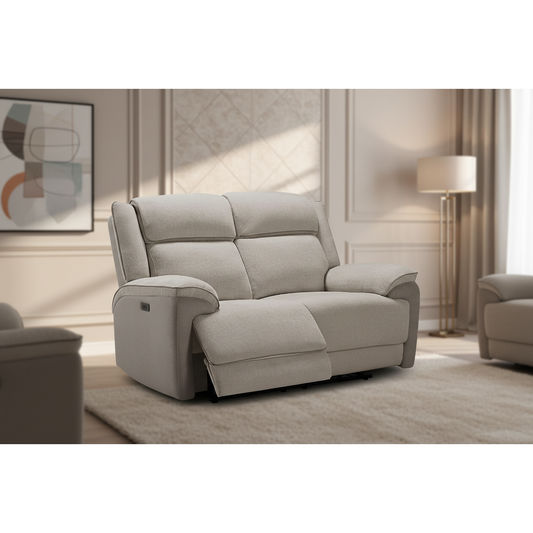COLVOS 2-SEATER ELECTRIC RECLINER SOFA OYSTER COLOUR - MyChocolateWood