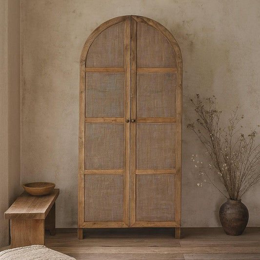 JASPA ARCHED OLD ELM CABINET STORAGE CABINET CUPBOARD - MyChocolateWood
