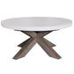 ROSALI 2-TONE WHITE CONCRETE TOP & SOLID ACACIA PEWTER ROUND COFFEE TABLE - MyChocolateWood