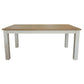 CHRISTA HAMPTON SOLID ACACIA DINING TABLE LIGHT OAK TOP WHITE BASE - MyChocolateWood