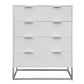 SNOWDON ACACIA 4-DRAWER TALLBOY  CHEST OF 4 DRAWERS IN WHITE ART DECO STYLE - MyChocolateWood
