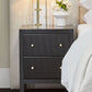 JAYLA SMALL BLACK 2-DRAWER BEDSIDE TABLE - MyChocolateWood