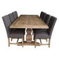 Kensit Hamptons Recycled Elm Parquetry Dining Table, 245cm in Natural - Chocolate Wood