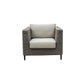 HAYLEY OUTDOOR ARMCHAIR GREY WICKER & LIGHT GREY FABRIC - MyChocolateWood