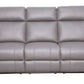 Light grey Lloyd leather-look fabric 3-seater electric recliner sofa by MyChocolateWood, featuring plush cushioning and reclining seats.