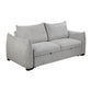 Oakli Fabric Pullout 3-Seater Sofa Bed in Grey - Chocolate Wood