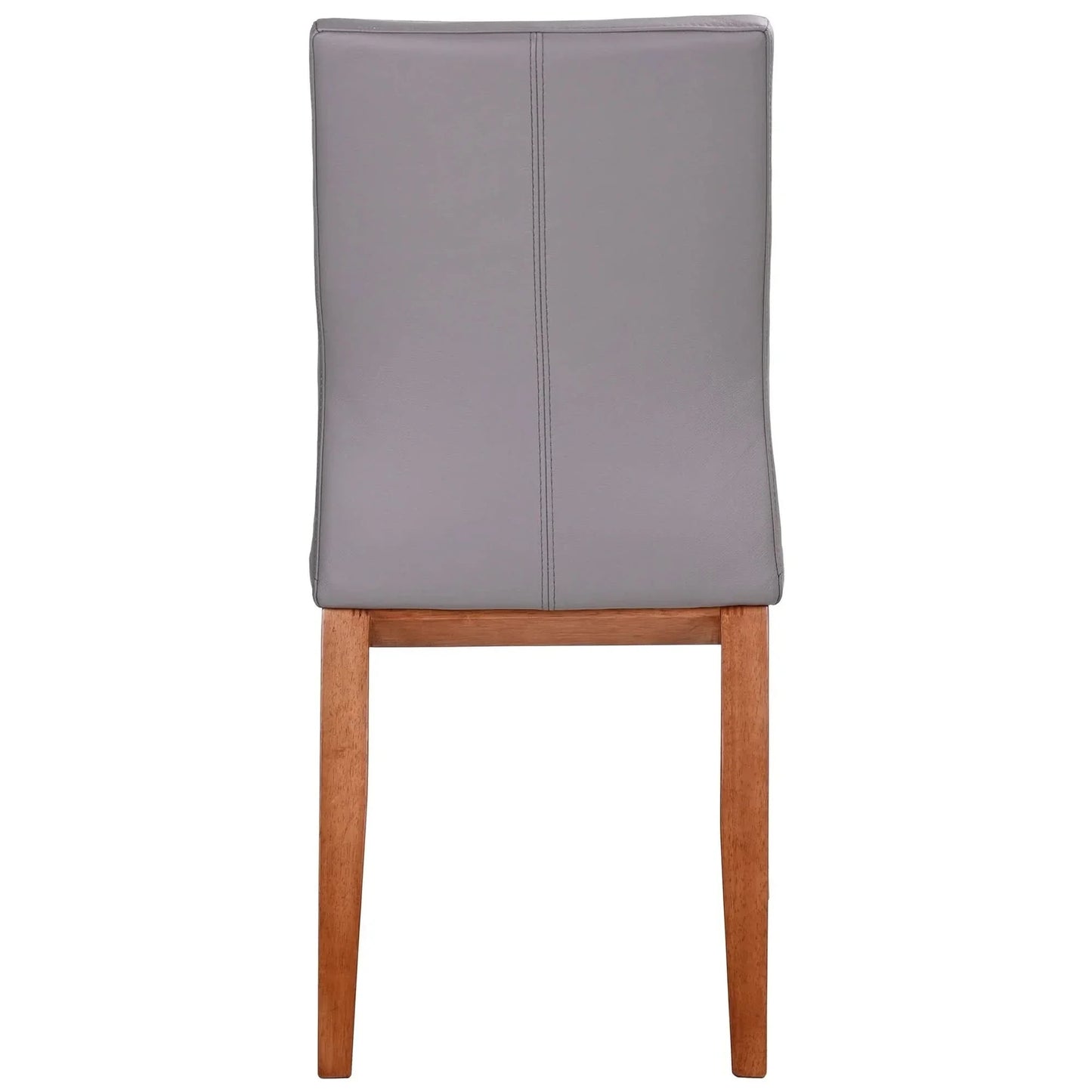 Oakley Leather Dining Chair in Mid Gray with Blackwood Legs - Chocolate Wood