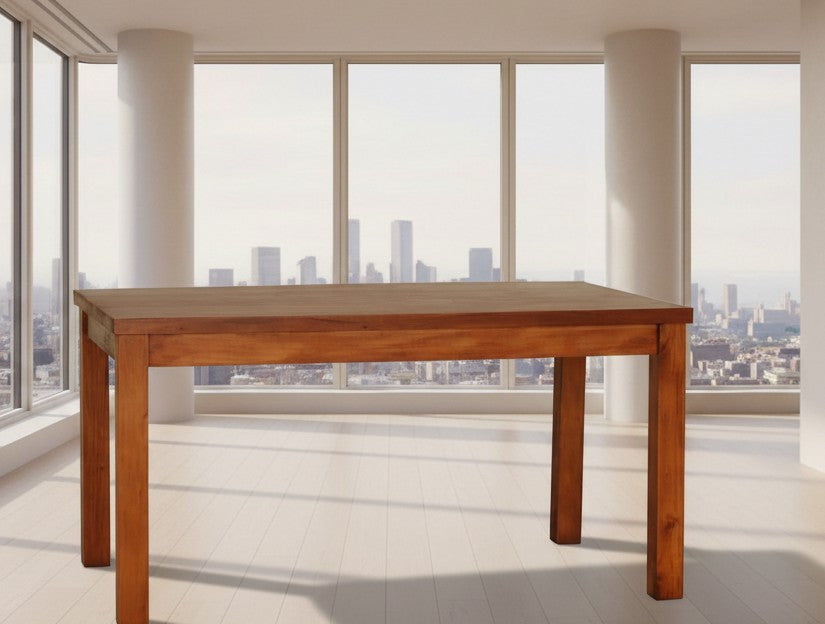 FULTON SOLID MAHOGANY DINING TABLE 150CM IN LIGHT PECAN - MyChocolateWood