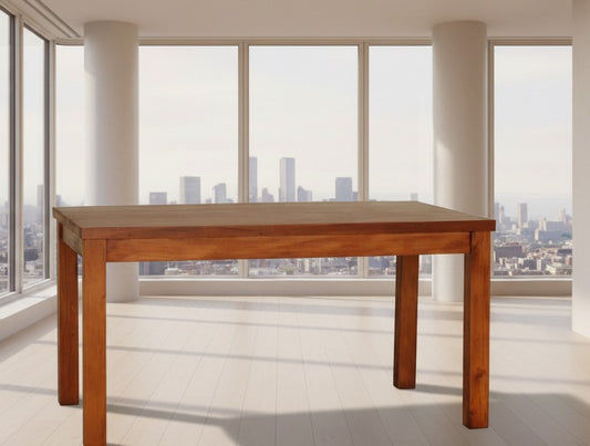 FULTON SOLID MAHOGANY DINING TABLE 150CM IN LIGHT PECAN - MyChocolateWood