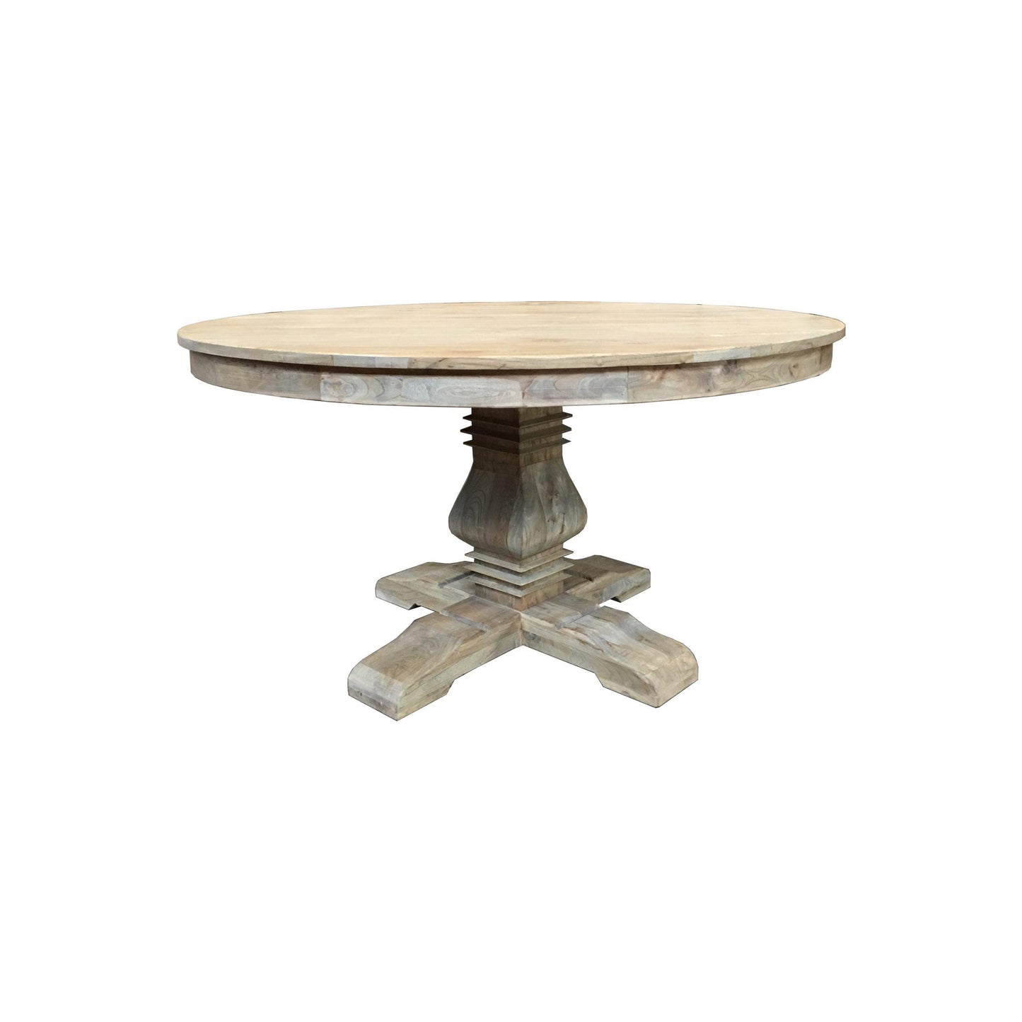 Tivoli Round Dining Table in Recycled Elm, 140cm - Chocolate Wood
