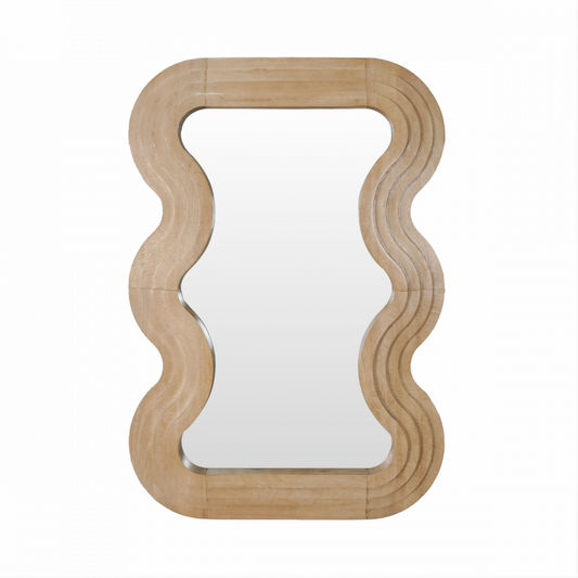 SHIMMY OVAL MIRROR NATURAL MINDI WOOD FRAME - MyChocolateWood