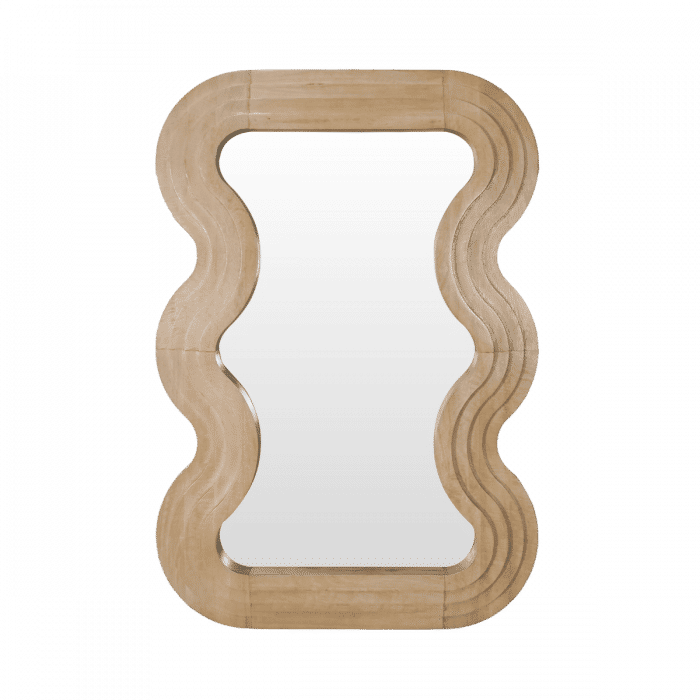 SHIMMY OVAL MIRROR NATURAL MINDI WOOD FRAME - MyChocolateWood