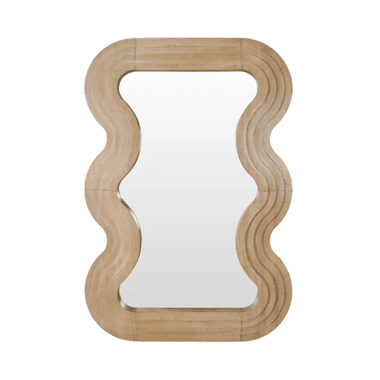 SHIMMY OVAL MIRROR NATURAL MINDI WOOD FRAME - MyChocolateWood