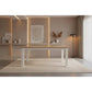 Christa Hampton Solid Acacia Dining Table in Light Oak & White, 210cm - Chocolate Wood