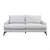 Kirton Fabric Sofa, 2-Seater in Light Grey - Chocolate Wood
