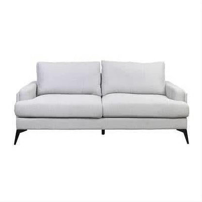 Kirton Fabric Sofa, 2-Seater in Light Grey - Chocolate Wood