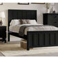 Baylin Rubberwood 4-Drawer Tallboy in Black - Chocolate Wood
