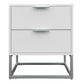 FARAH 4 PIECE SOLID ACACIA BEDROOM SUITE: KING BED, 2X BEDSIDES,TALLBOY WHITE