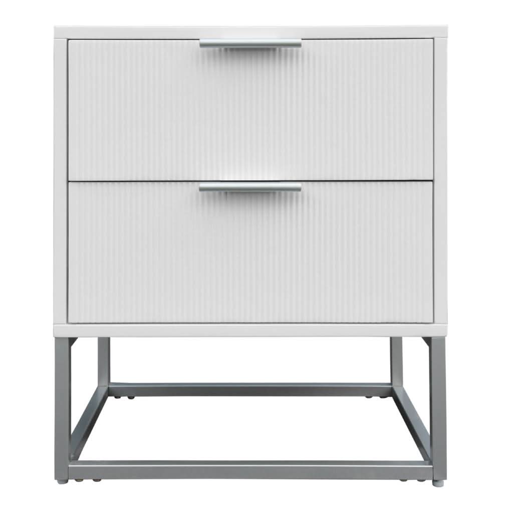 FARAH 4 PIECE SOLID ACACIA BEDROOM SUITE: KING BED, 2X BEDSIDES,TALLBOY WHITE
