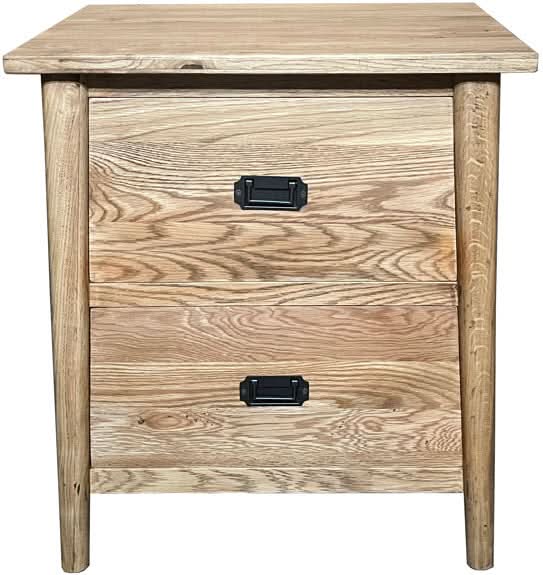 FITAN SOLID OAK 2-DRAWER BEDSIDE TABLE NATURAL - MyChocolateWood
