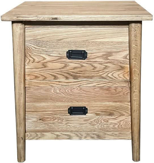 FITAN SOLID OAK  2-DRAWER BEDSIDE TABLE NATURAL - MyChocolateWood