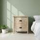FITAN SOLID OAK 2-DRAWER BEDSIDE TABLE NATURAL - MyChocolateWood