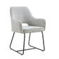 Dorset Fabric Dining Chair in Natural with Black Metal Base - Chocolate Wood
