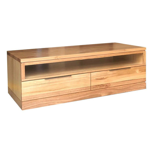 BELSIZE MESSMATE TIMBER COFFEE TABLE WITH DRAWERS - NATURAL - MyChocolateWood
