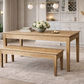 ELLA 3 PIECE BENCH DINING SET IN SOLID OAK 220CM - MyChocolateWood