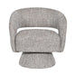 LESTER FABRIC ACCENT ARMCHAIR 360 DEGREE SWIVEL ALMOND - MyChocolateWood