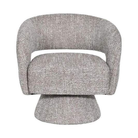LESTER FABRIC ACCENT ARMCHAIR 360 DEGREE SWIVEL ALMOND - MyChocolateWood