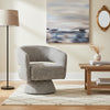 LESTER FABRIC ACCENT ARMCHAIR 360 DEGREE SWIVEL ALMOND - MyChocolateWood