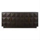 Hampshire 4-Door Buffet in Smoked Oak with Black Marble Top - Chocolate Wood