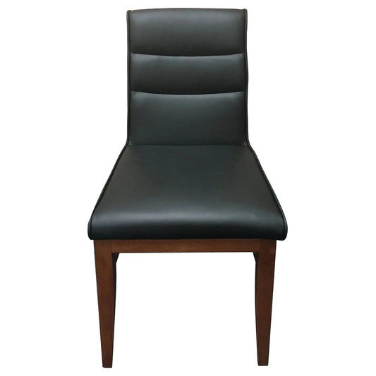 MORROW LEATHER DINING CHAIR BLACK/BLACKWOOD - MyChocolateWood