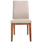 OAKLEY LEATHER DINING CHAIR LIGHT MOCHA/BLACKWOOD - MyChocolateWood