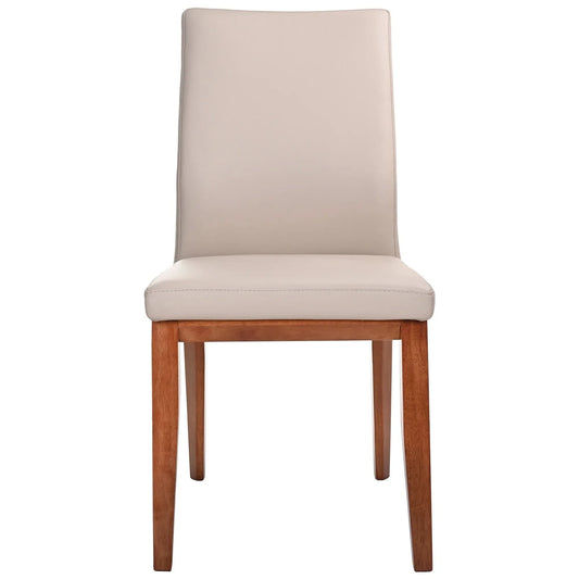 OAKLEY LEATHER DINING CHAIR LIGHT MOCHA/BLACKWOOD - MyChocolateWood