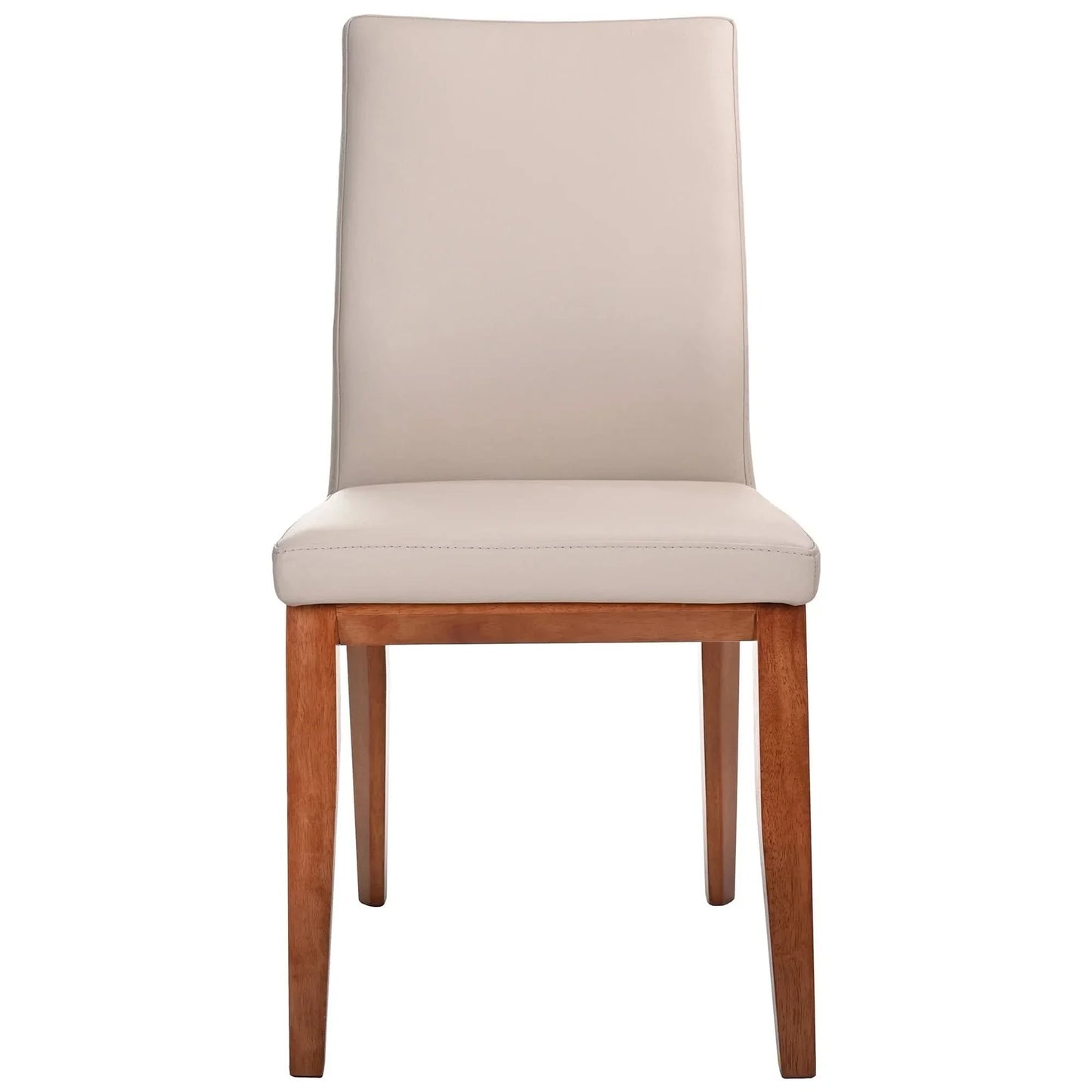 Oakley Leather Dining Chair in Light Mocha with Blackwood Legs - Chocolate Wood