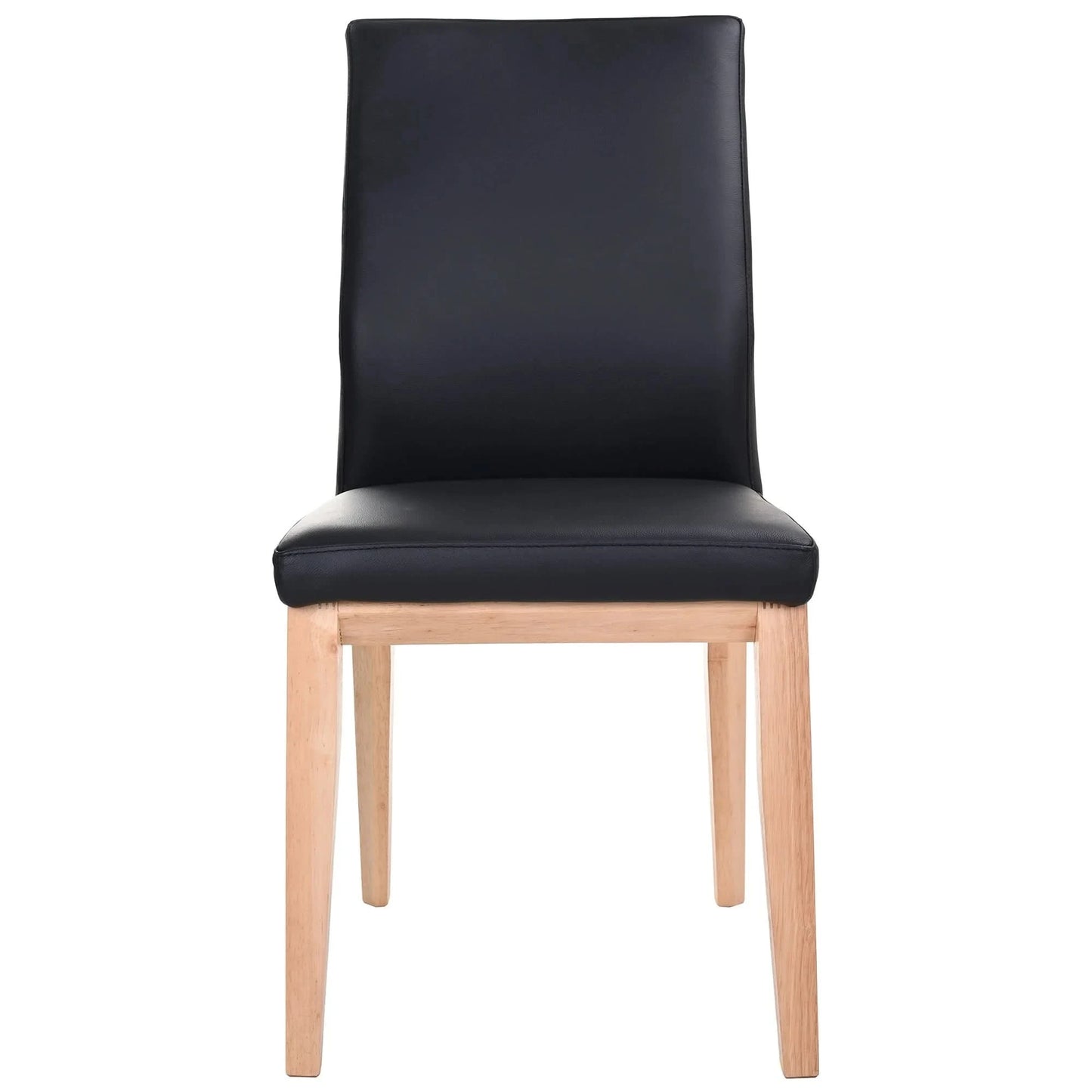 OAKLEY LEATHER DINING CHAIR BLACK - MyChocolateWood