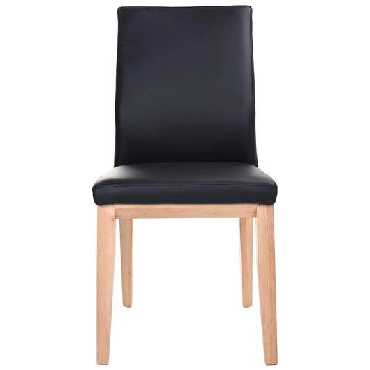 OAKLEY LEATHER DINING CHAIR BLACK - MyChocolateWood
