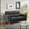 VIGGO 2-SEATER LEATHER SOFA BLACK