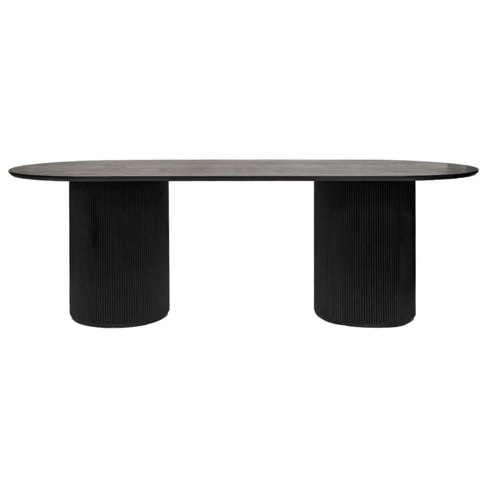 BELGRAVIA OVAL DINING TABLE 240CM SATIN BLACK - MyChocolateWood