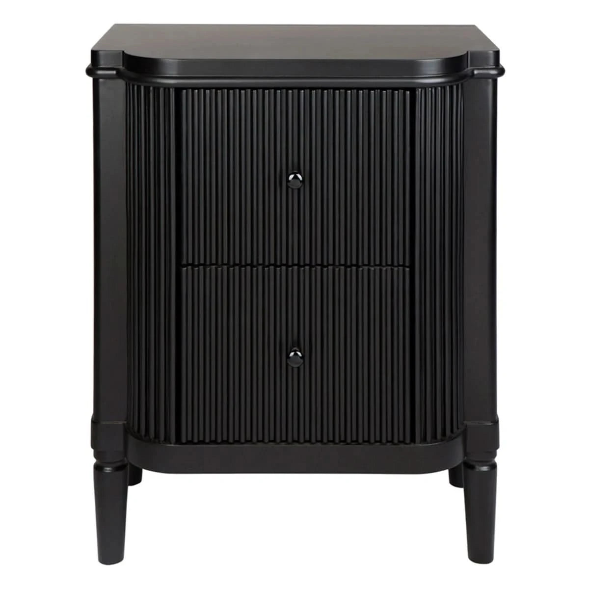 DIANNA 2-DRAWER  BEDSIDE TABLE SIDE TABLE LAMP TABLE /ACCENT TABLE ART DECO STYLE -  BLACK - MyChocolateWood