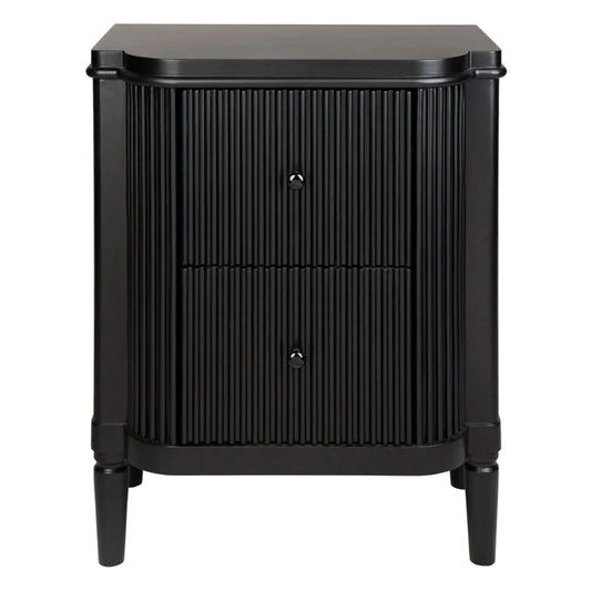 DIANNA 2-DRAWER  BEDSIDE TABLE SIDE TABLE LAMP TABLE /ACCENT TABLE ART DECO STYLE -  BLACK - MyChocolateWood