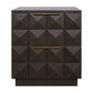 HAMPSHIRE BLACK MARBLE/SMOKED OAK 2-DRAWER BEDSIDE TABLE - MyChocolateWood
