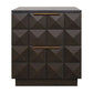 Hampshire 2-Drawer Bedside Table in Smoked Oak with Black Marble Top - Chocolate Wood